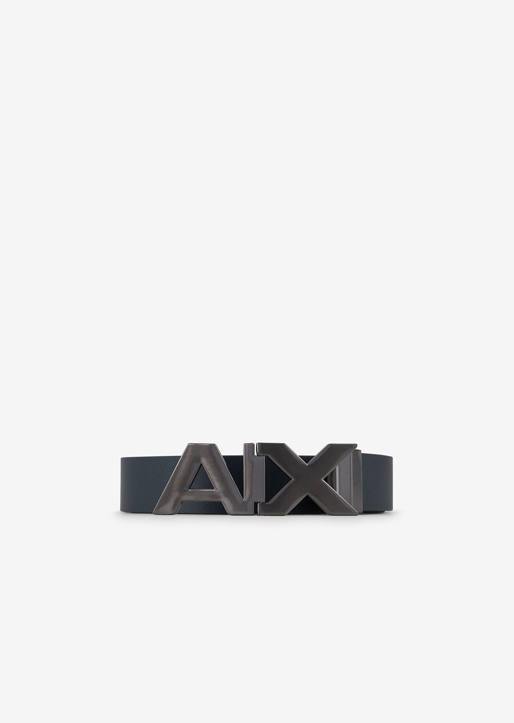 

Кожаный ремень с пряжкой-логотипом Armani Exchange, синий