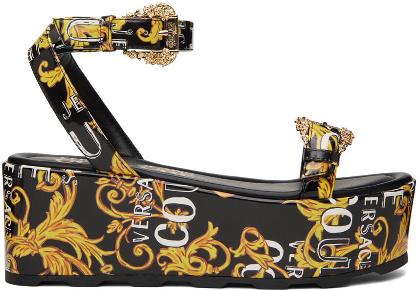 

Черно-золотые сандалии Mallory Versace Jeans Couture