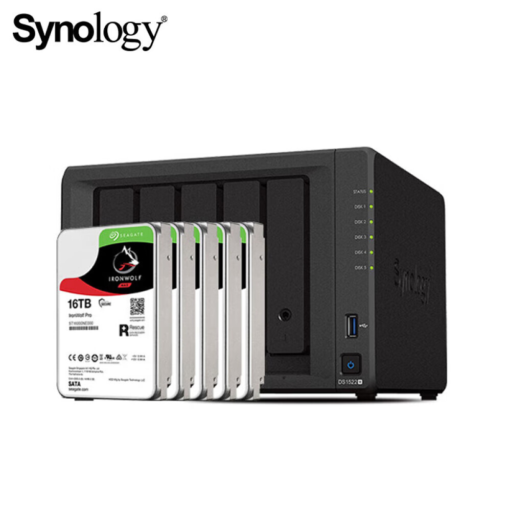 

Сетевое хранилище Synology DS1621+ с 6 отсеками с 3 жесткими дисками Seagate Cool Wolf Pro ST16000NE000 емкостью 16 ТБ