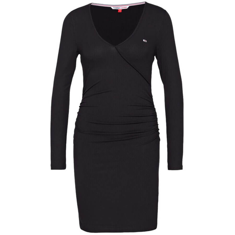 

Платье Tommy Jeans Wrap Mini Dress, черный