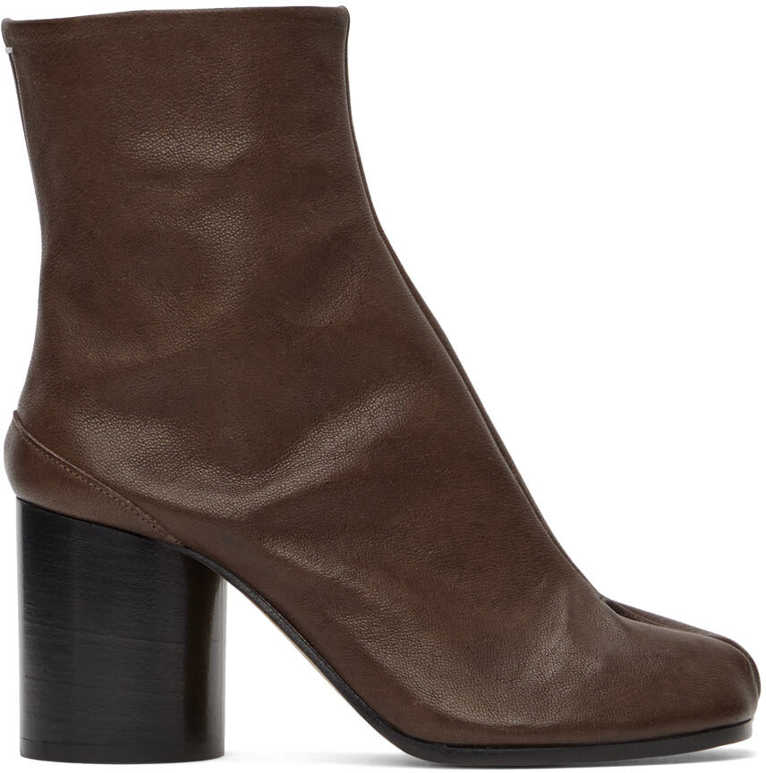 

Коричневые ботинки таби Camel Maison Margiela