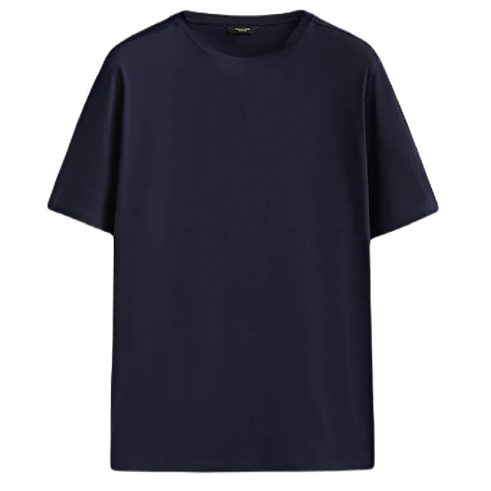 

Футболка Massimo Dutti Short Sleeve Mercerised, темно-синий