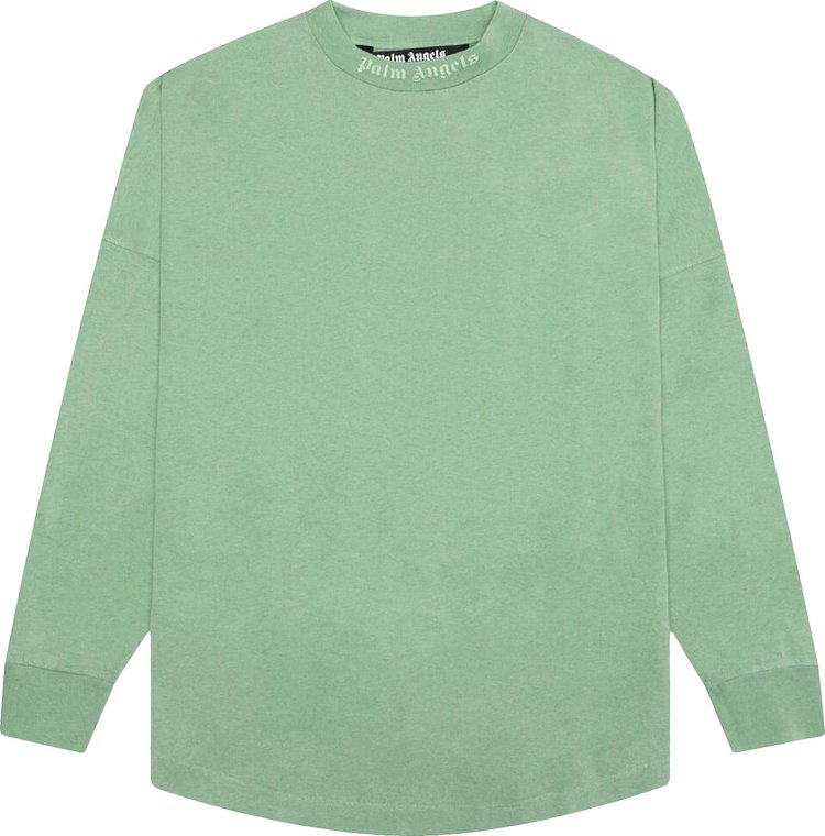 Лонгслив Palm Angels GD Classic Logo Over Long-Sleeve Tee 'Forest Green', зеленый - фото