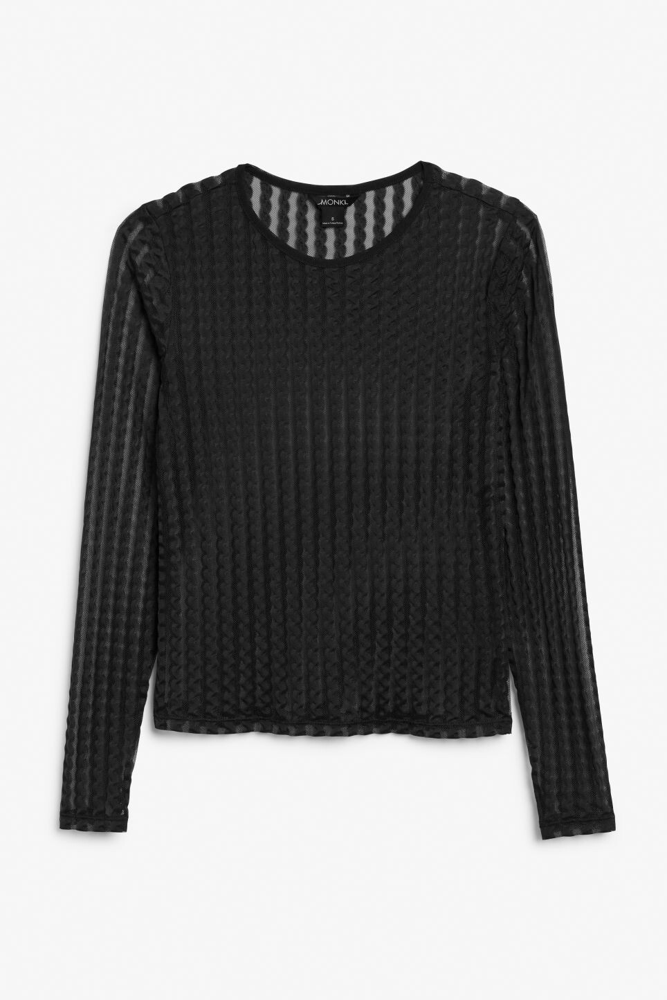 

Сетчатый топ Monki с зигзагами, черный