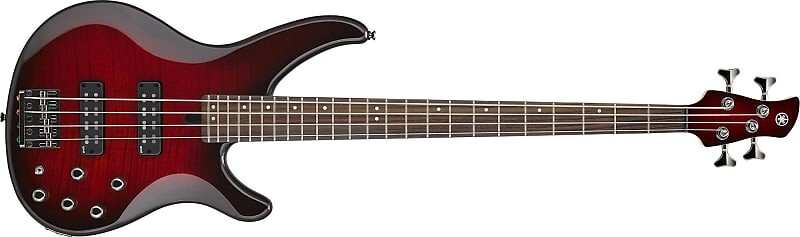 

4-струнная электрическая бас-гитара Yamaha, темно-красная отделка Burst, #TRBX604FMDRB