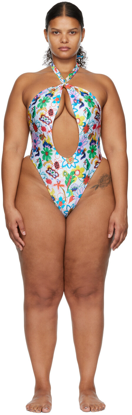 

Эксклюзивный белый цельный купальник SSENSE Zora DOS SWIM