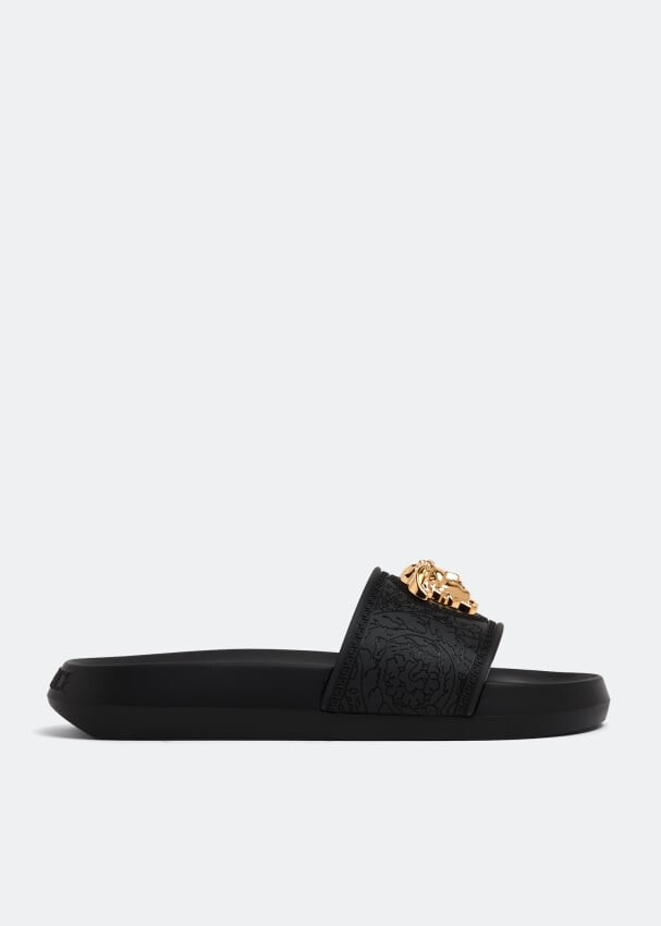 Шлепанцы VERSACE Medusa slides, черный шлепанцы versace medusa slides розовый