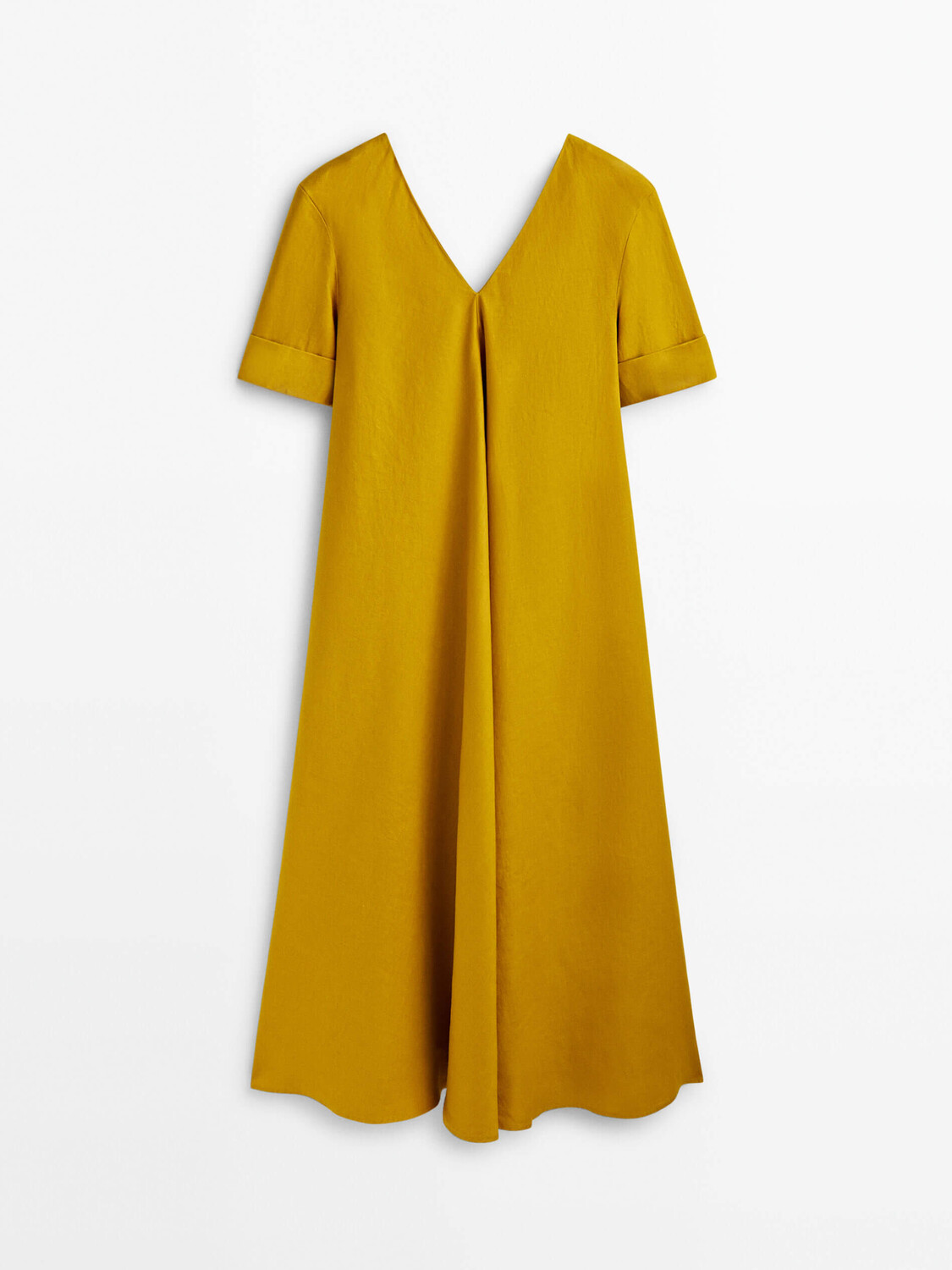 

Платье Massimo Dutti Linen Kaftan, горчичный