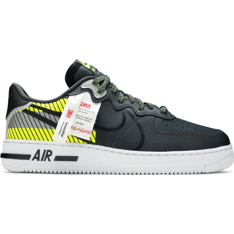 Кроссовки Nike 3M x Air Force 1 React LX 'Anthracite Volt', черный кроссовки nike air force 1 react размер 52 5 белый
