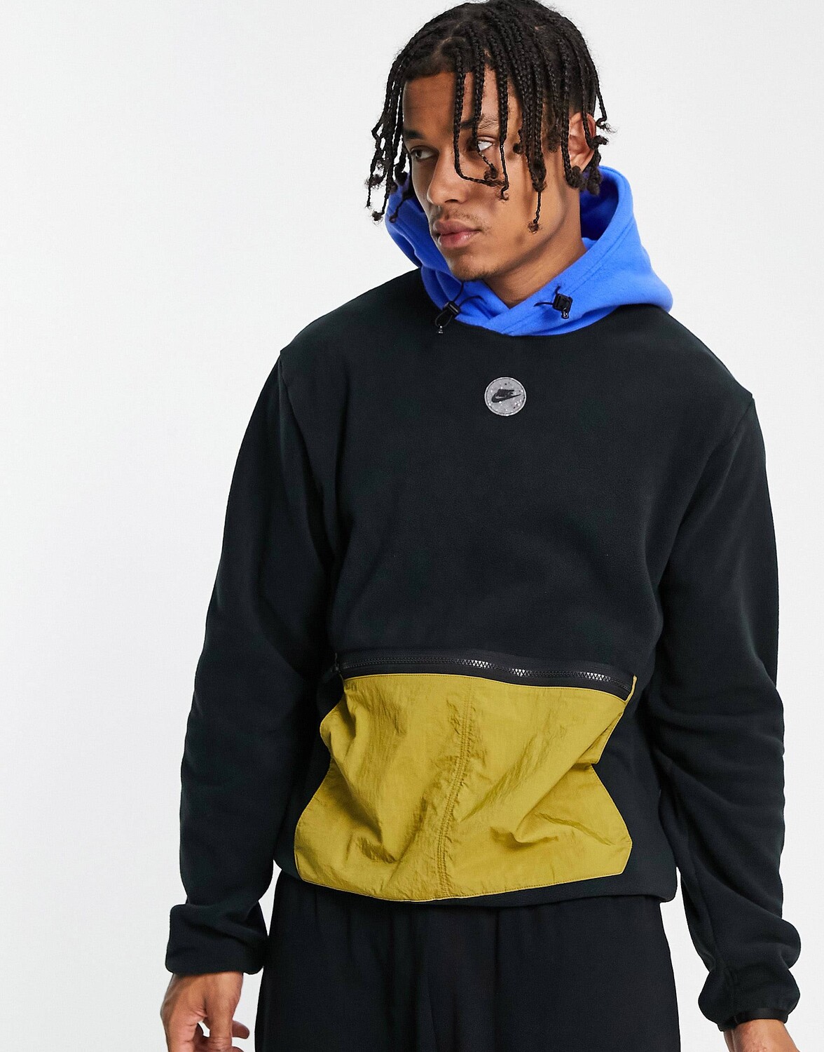

Черный флисовый капюшон Nike Sports Utility с контрастным карманом и капюшоном