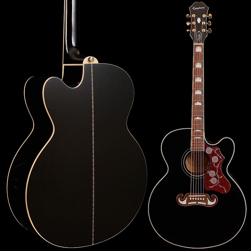 

Epiphone EJ-200SCE, черный, золотая фурнитура, 5 фунтов 13,7 унций EJ-200SCE, Black, Gold Hardware