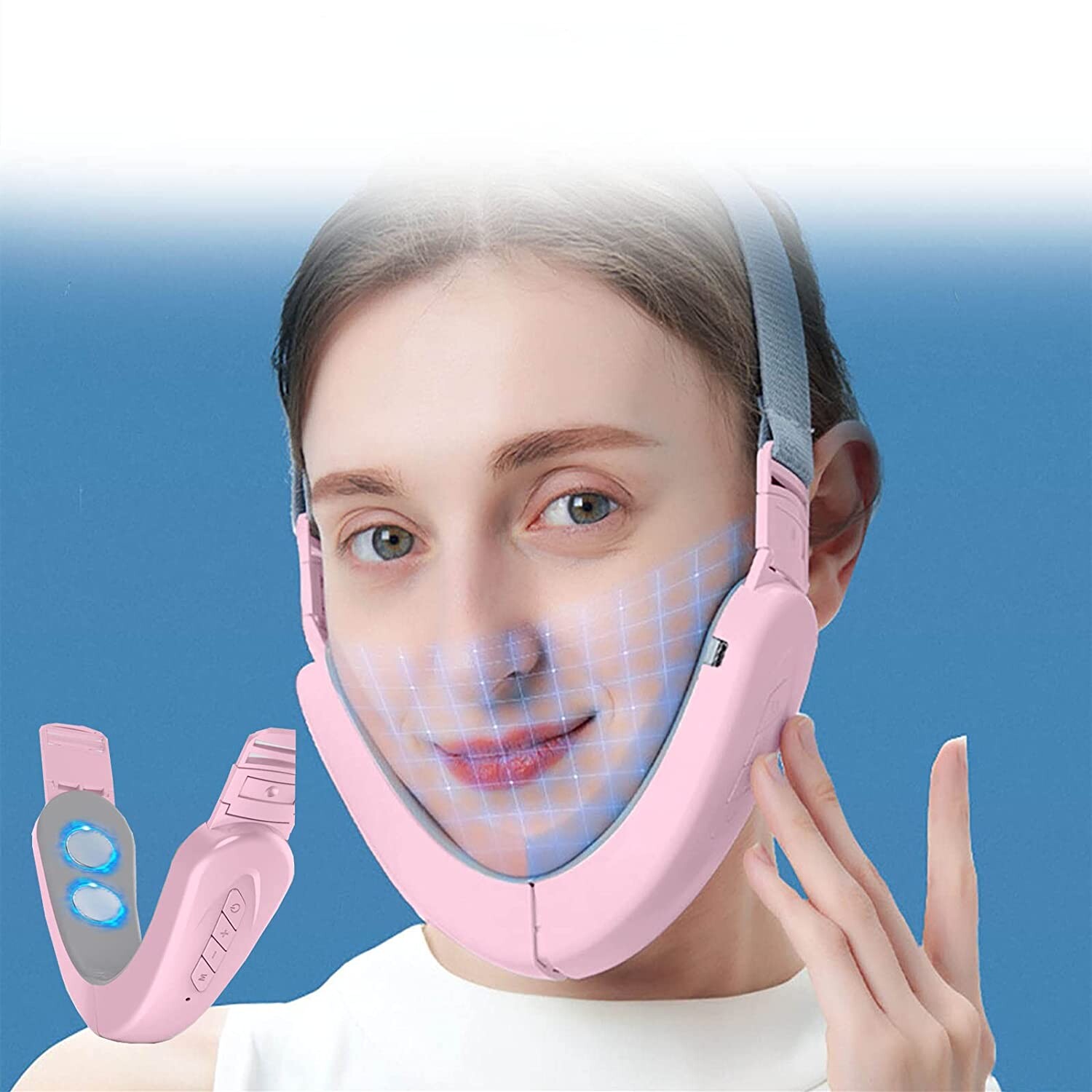 

Массажер ZJY Microcurrent Blue Light, розовый