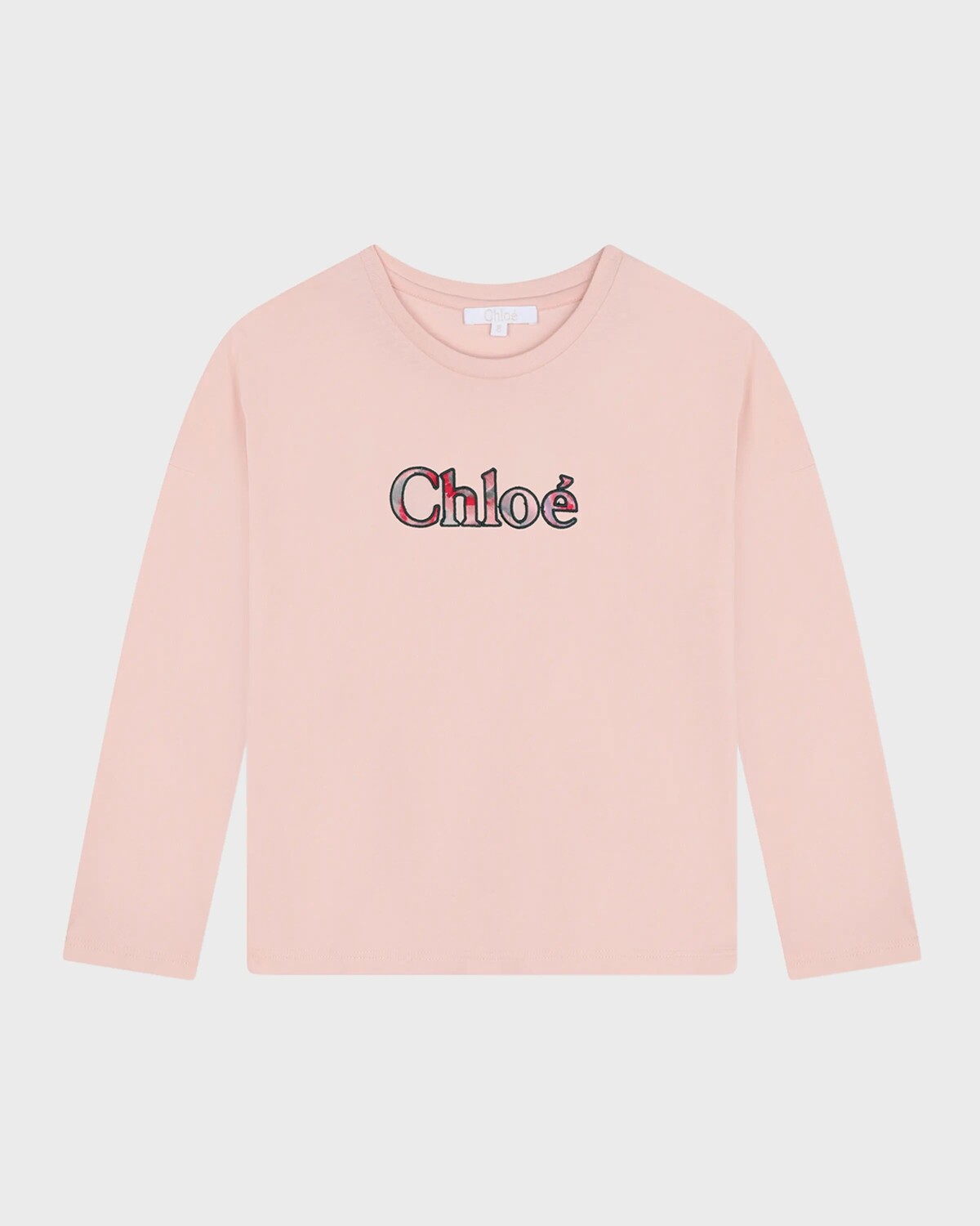 

Футболка для девочек с вышитым логотипом, размер 4–6 Chloe, розовый