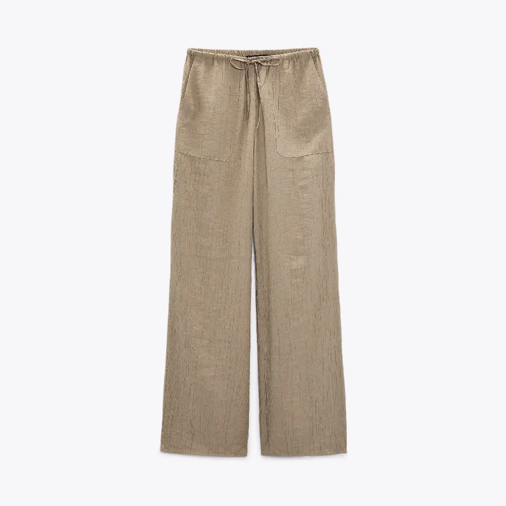 

Брюки Zara Full Length, серо-коричневый
