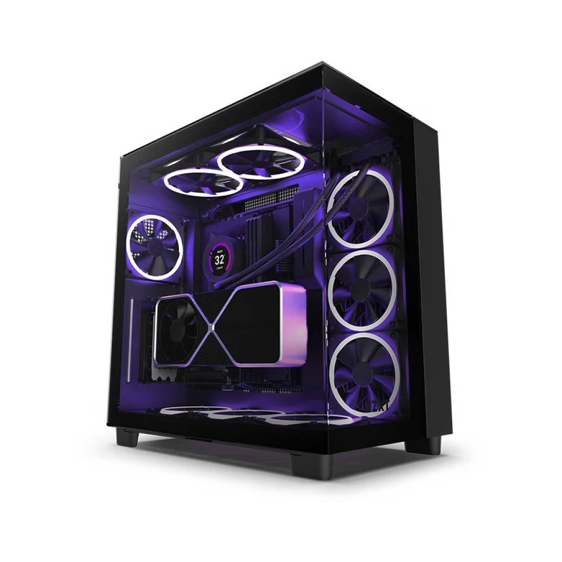 Корпус NZXT H9 Elite, ATX/Micro-ATX, Mid Tower, черный компьютерный корпус antec df600 flux mid tower atx black