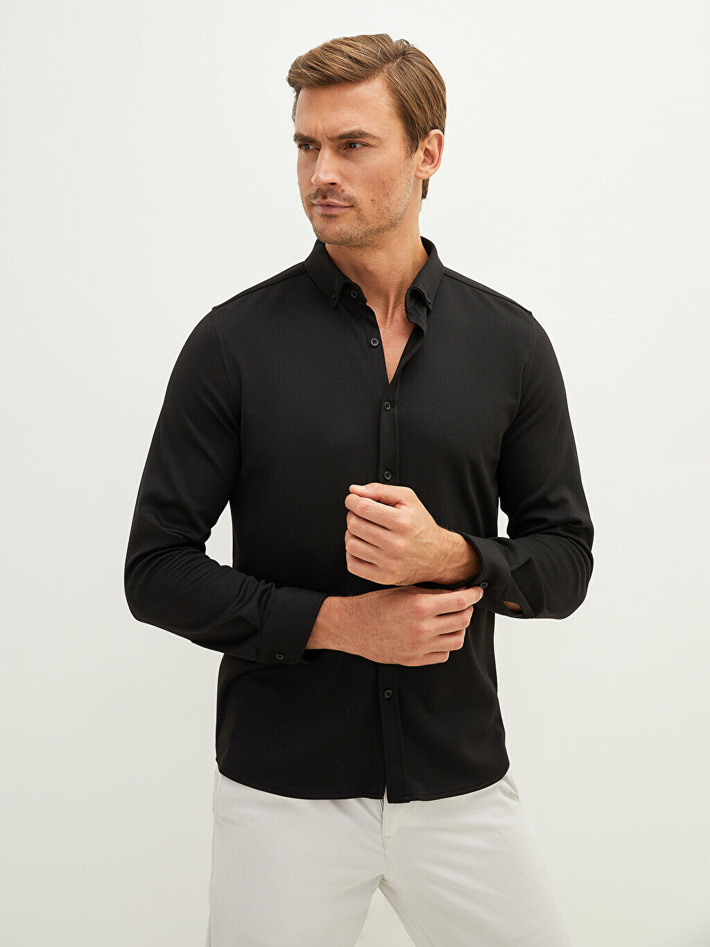 

Мужская рубашка Slim Fit с длинным рукавом LCW Vision