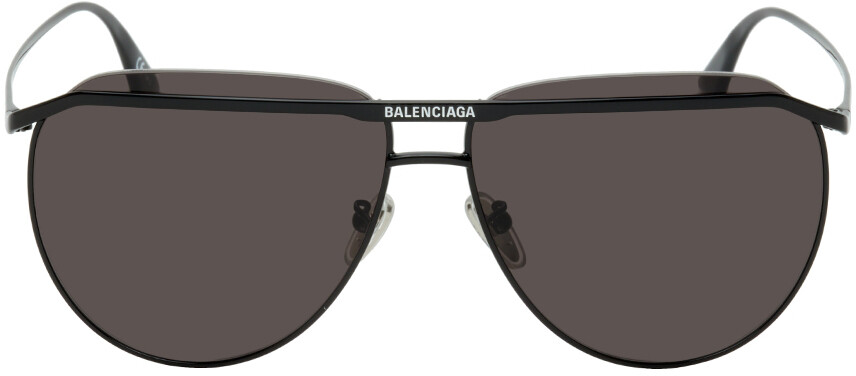 

Черные металлические солнцезащитные очки-авиаторы Balenciaga