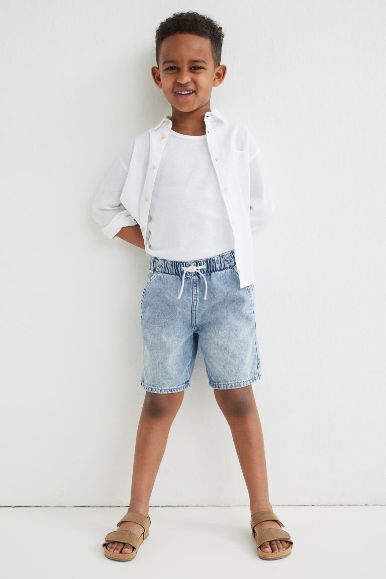 

2 пары джинсовых шорт H&M, синий/голубой деним