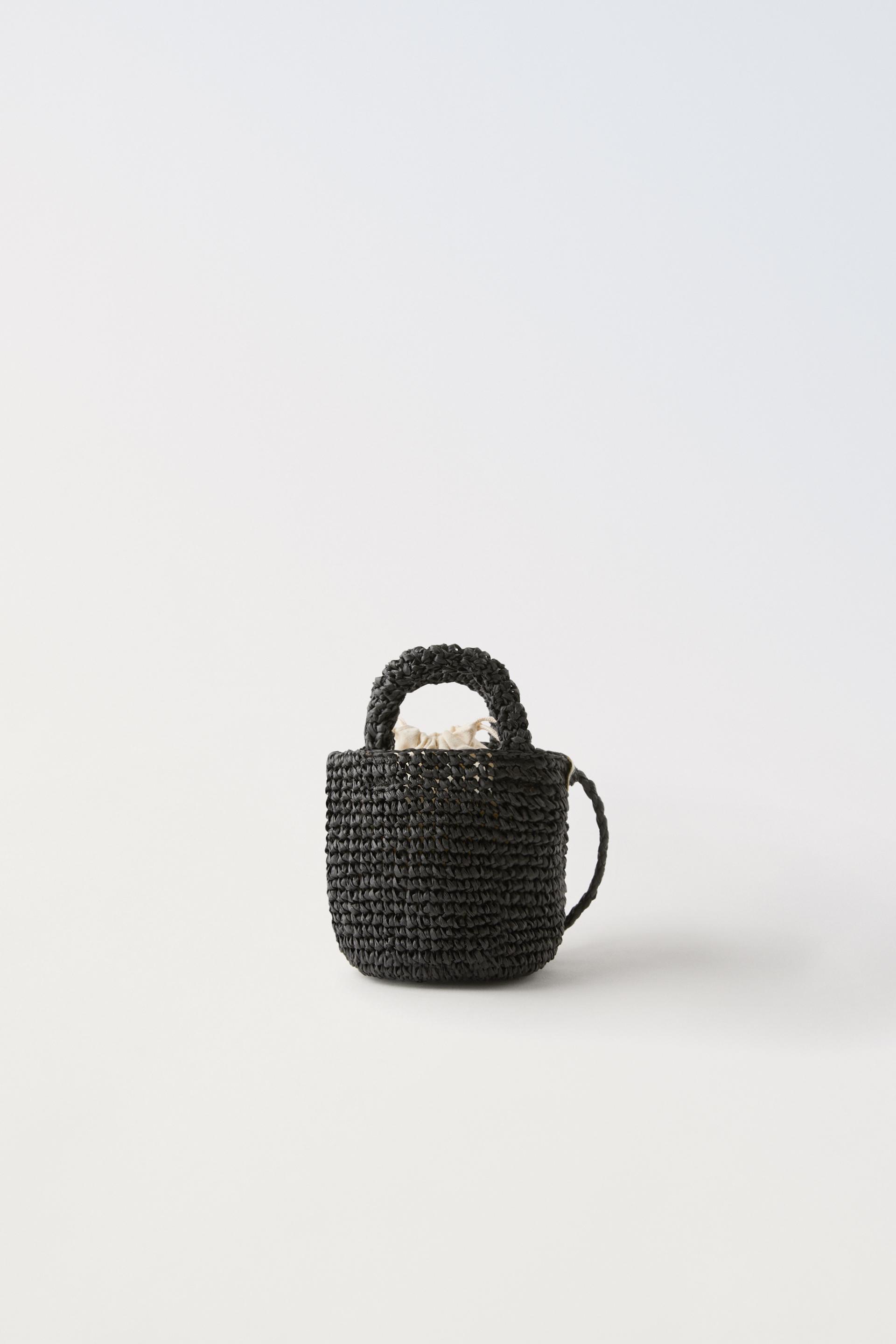 Сумка Zara Raffia Mini, черный мини сумка zara mini city черный