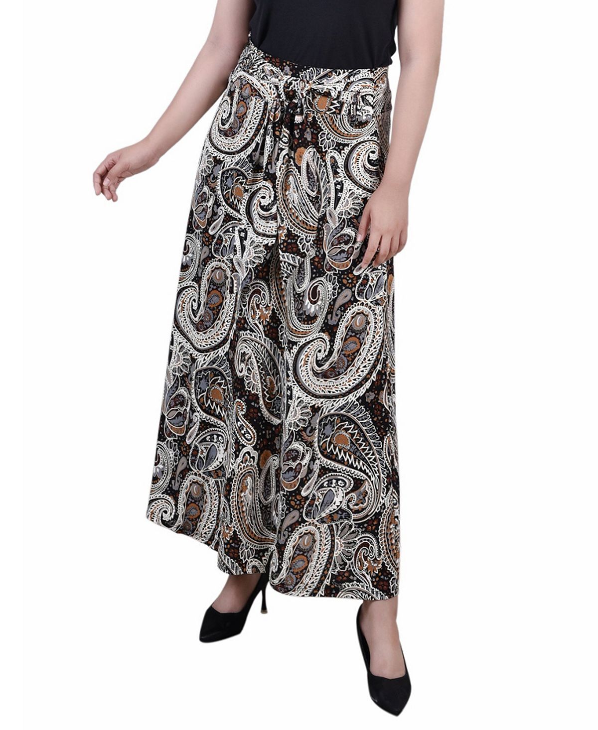 Миниатюрная длинная юбка с поясом на талии NY Collection, мульти миниатюрная длинная юбка с поясом на талии ny collection мульти