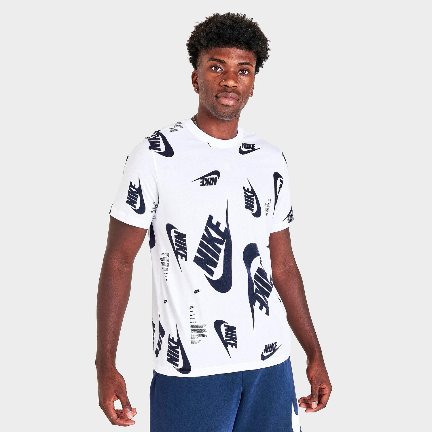 

Мужская футболка с короткими рукавами и принтом Nike Sportswear All-Over Futura, белый