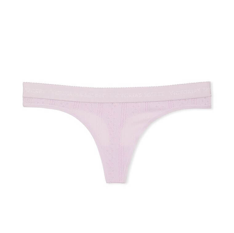 

Трусики-танга Victoria's Secret Logo Waist Pointelle, розовый