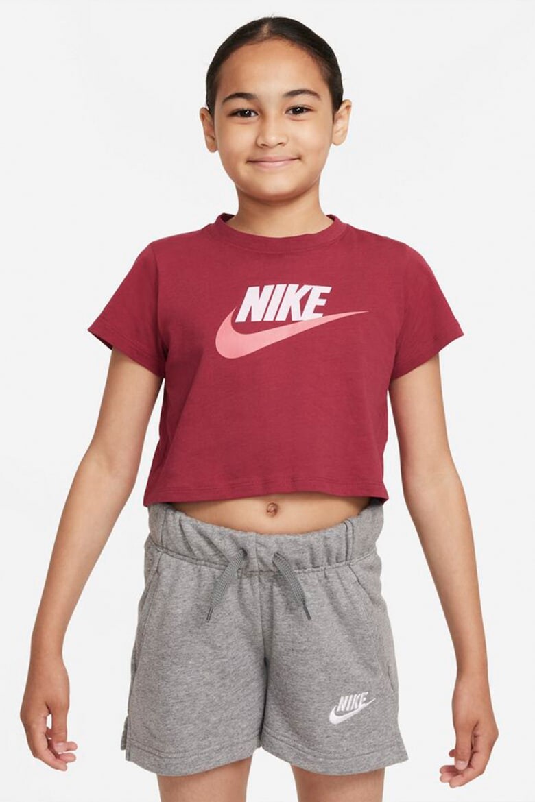 

Короткая хлопковая футболка с логотипом Nike, красный