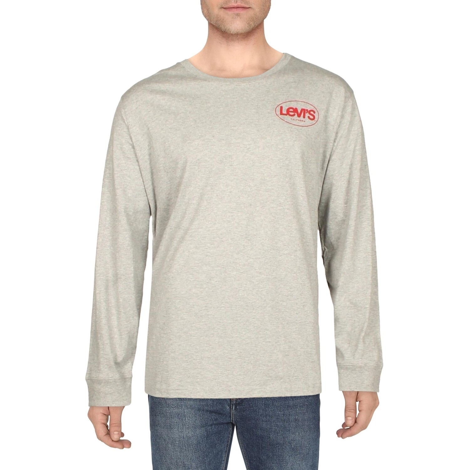 

Мужская непринужденная футболка с рисунком с круглым вырезом Levi's, цвет Heather Grey