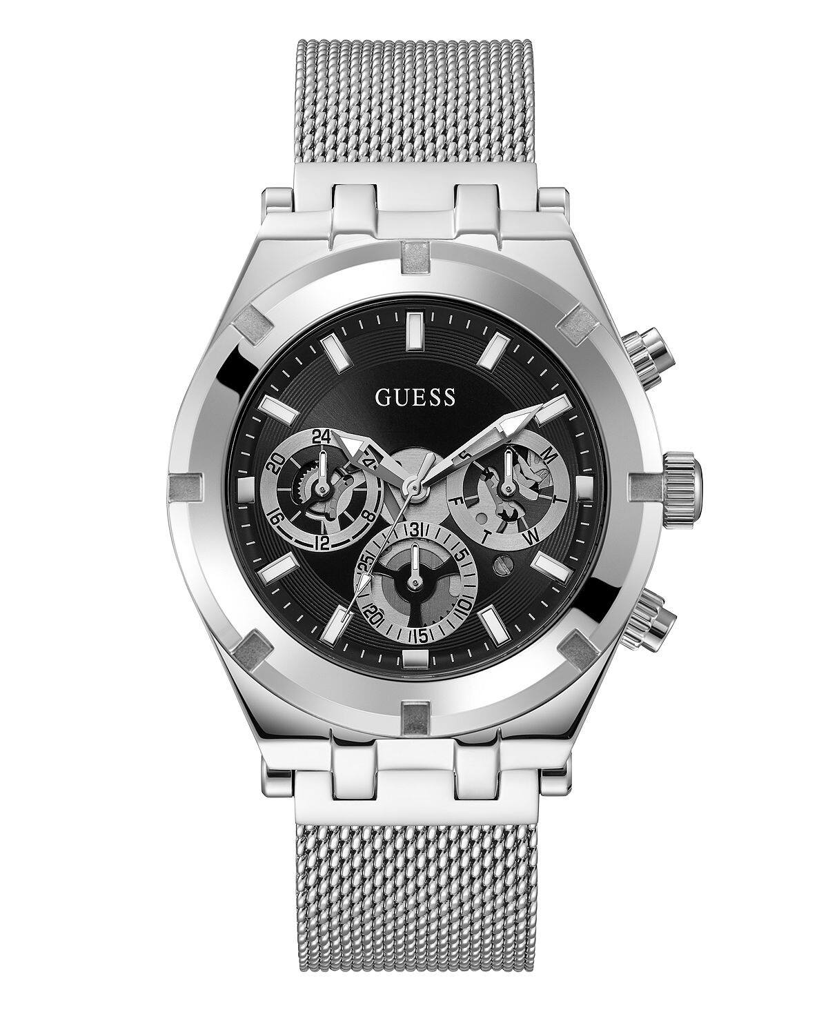 

Мужские многофункциональные серебристые часы с сеткой, 44 мм GUESS