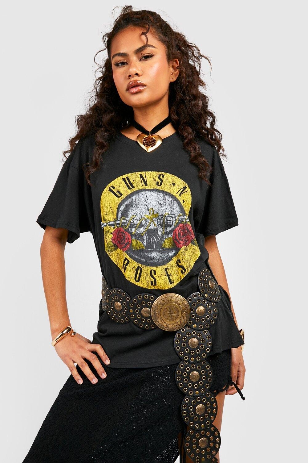 

Футболка оверсайз guns n roses Boohoo, черный