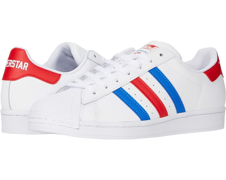 

Кроссовки Adidas Superstar, цвет White/Blue/Team Red