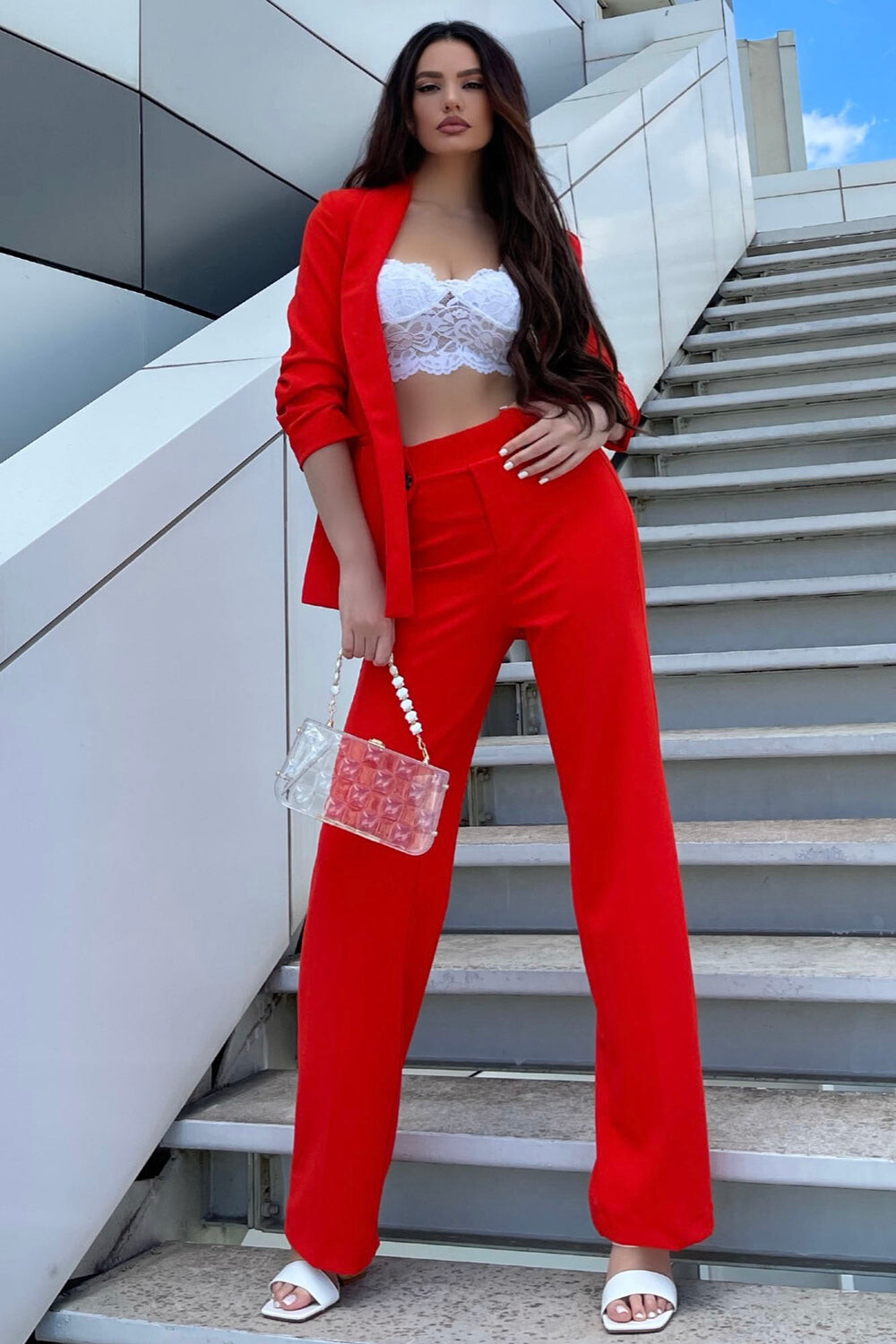 

Блейзер Fashion Nova JKV23445, красный