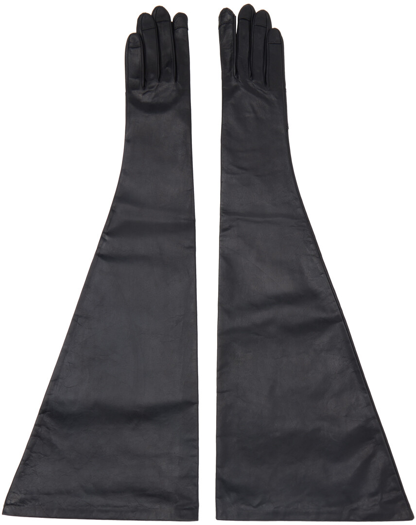 

Черные расклешенные перчатки Rick Owens