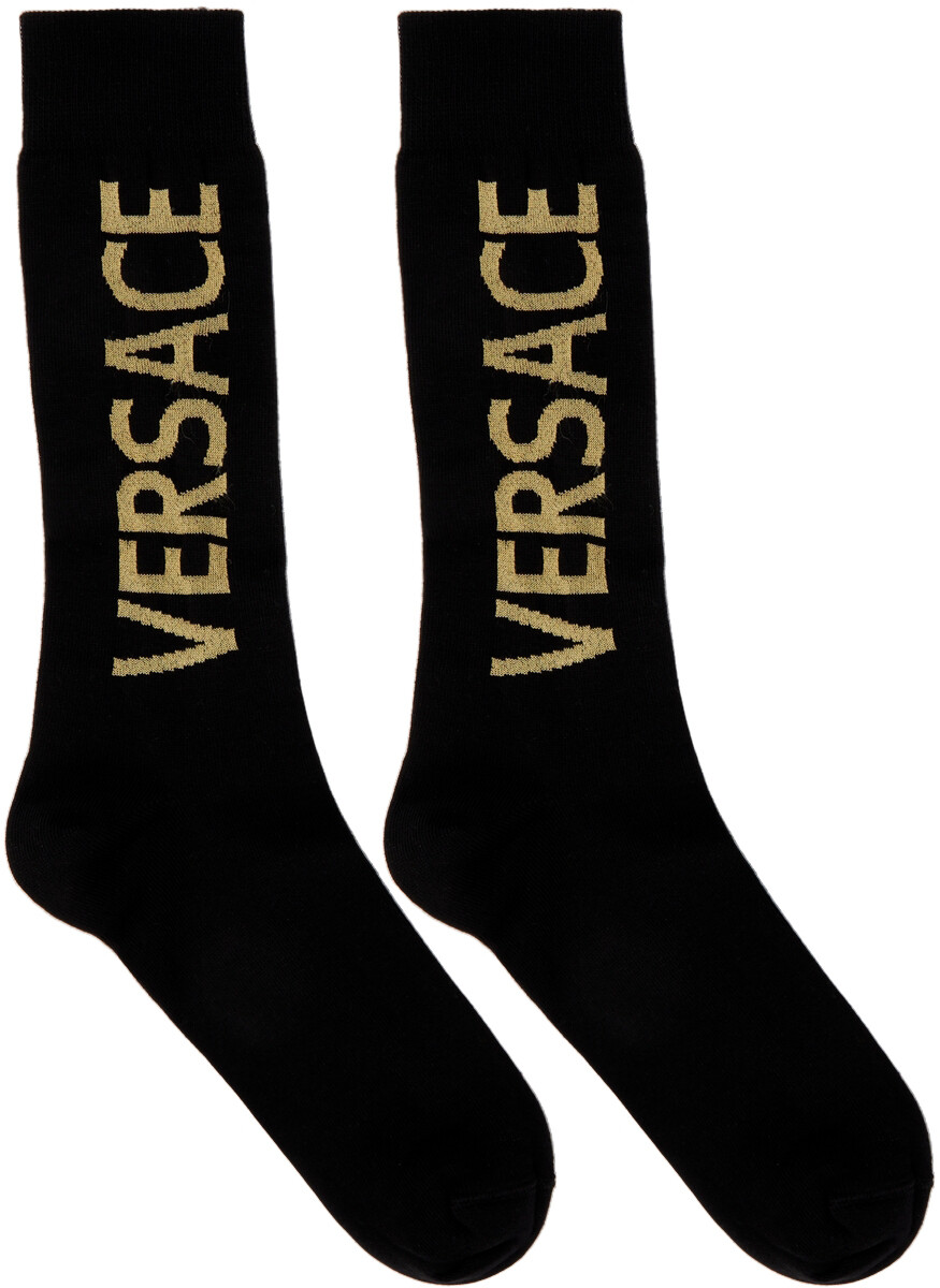 

Черные носки с логотипом Versace