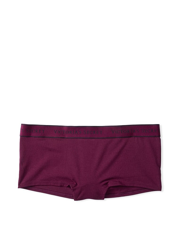 

Трусы Victoria's Secret Logo Cotton Boyshort, бордовый