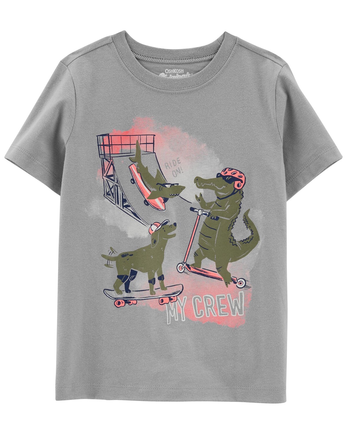 

Футболка с рисунком OshKosh Originals для малышей Carter's, серый
