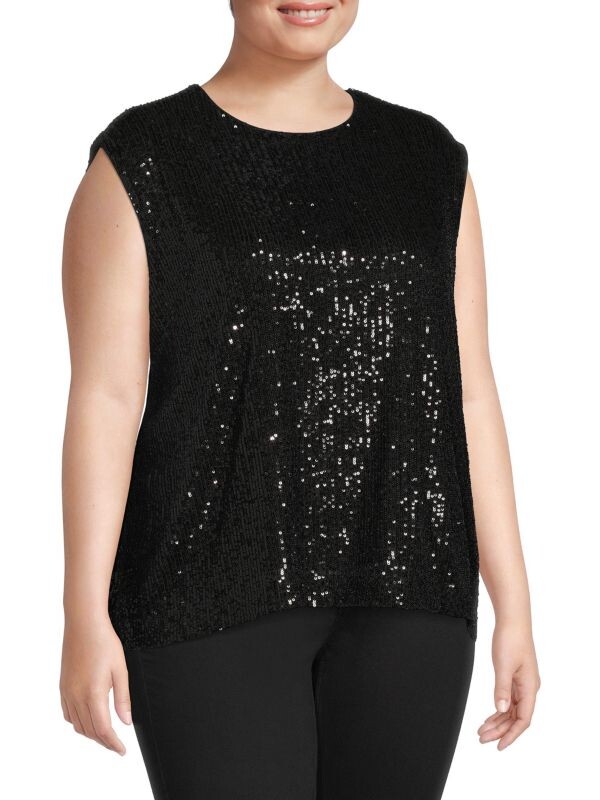

Плюс топ без рукавов с пайетками Calvin Klein Black