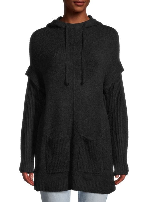 

Удлиненная толстовка с капюшоном Saks Fifth Avenue Black