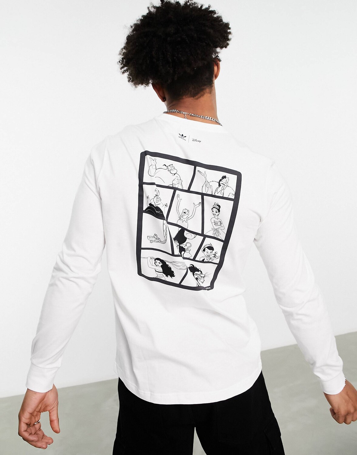 

Белая футболка с длинными рукавами adidas Originals Disney