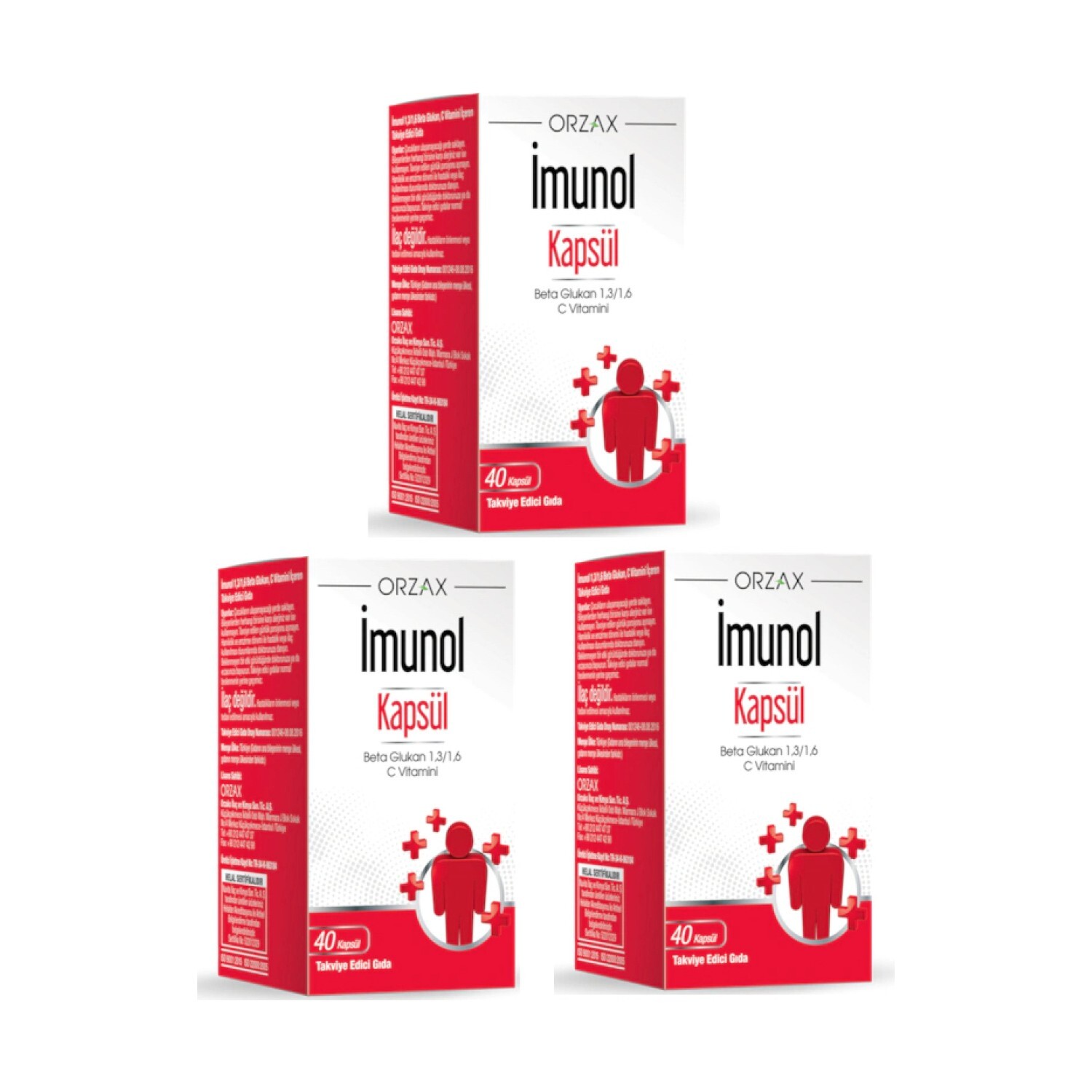 

Orzax Beta Glucan 1,3/1.6 и витамин С, содержащий имунол, 40 капсул по 3 штуки