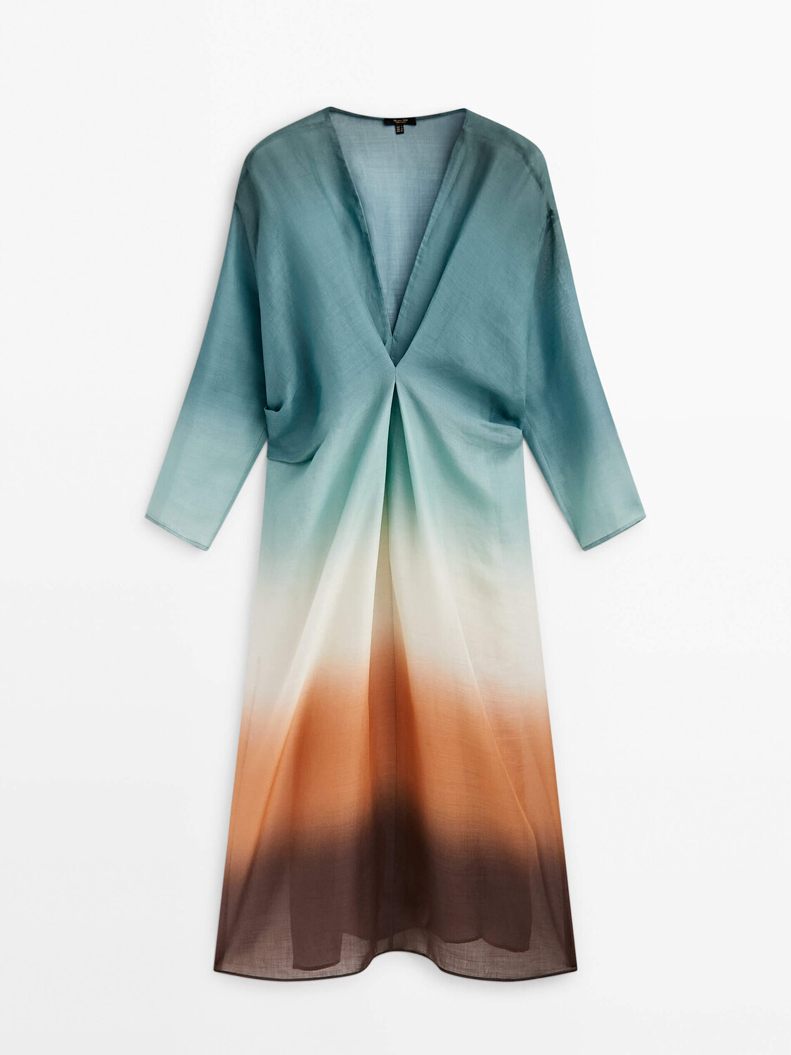 

Платье-туника Massimo Dutti Ombré Pleated, голубой/бежевый/коричневый