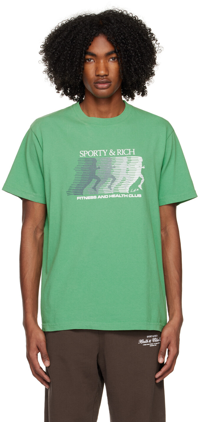 

Зеленая футболка с градиентом Sporty & Rich, Зеленый