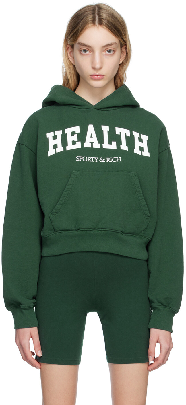 

Зеленая толстовка с капюшоном \Health\" из плюща" Sporty & Rich, Зеленый