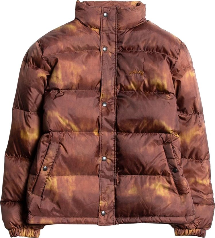 Пуховик Stussy Aurora Puffer Jacket 'Brown', коричневый