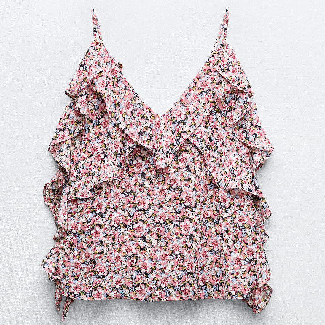 

Топ Zara Camisole Floral Print, мультиколор