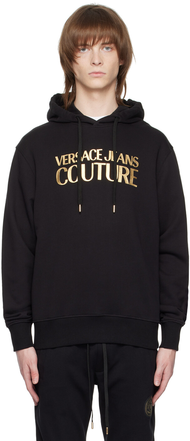 

Черный худи с принтом Versace Jeans Couture