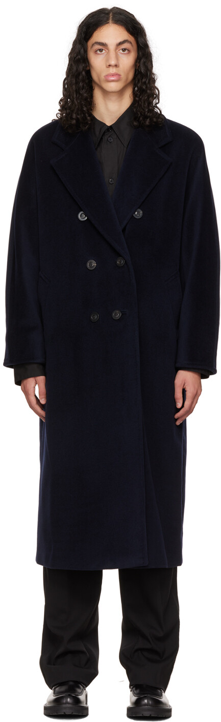 

Темно-синее пальто Madame Max Mara, Синий