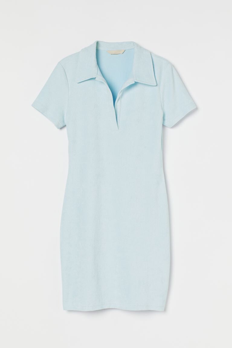 

Махровое платье H&M, светло-синий