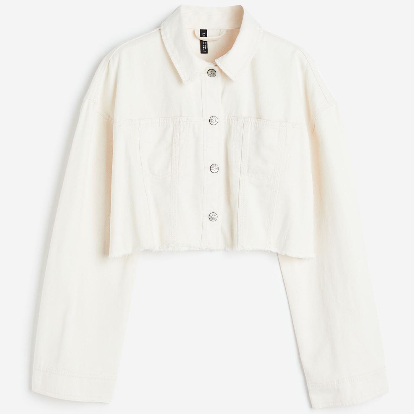 

Укороченный жакет H&M Twill, кремовый