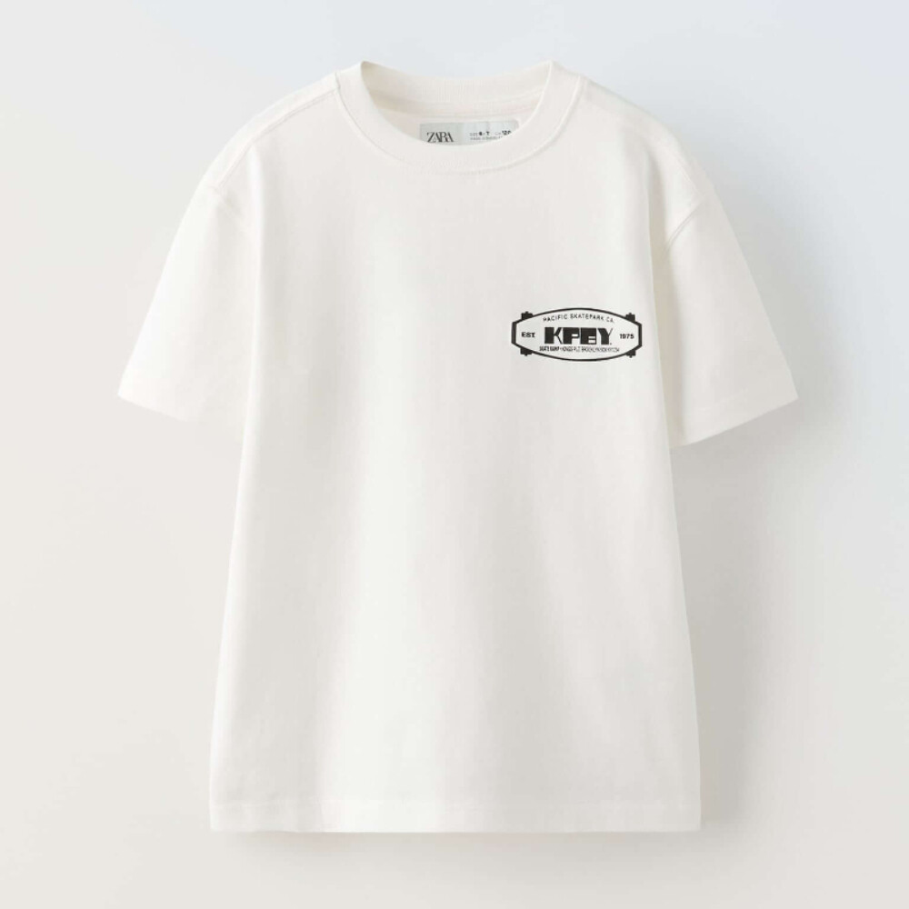 Футболка Zara Logo Print, белый